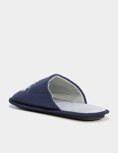 Chaussons mules bleu homme