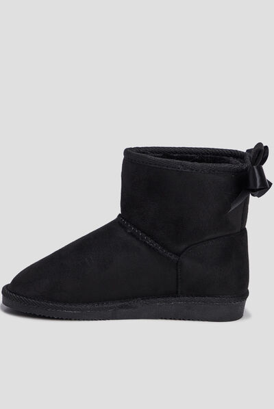 Bottines fourrées avec noeud noir fille