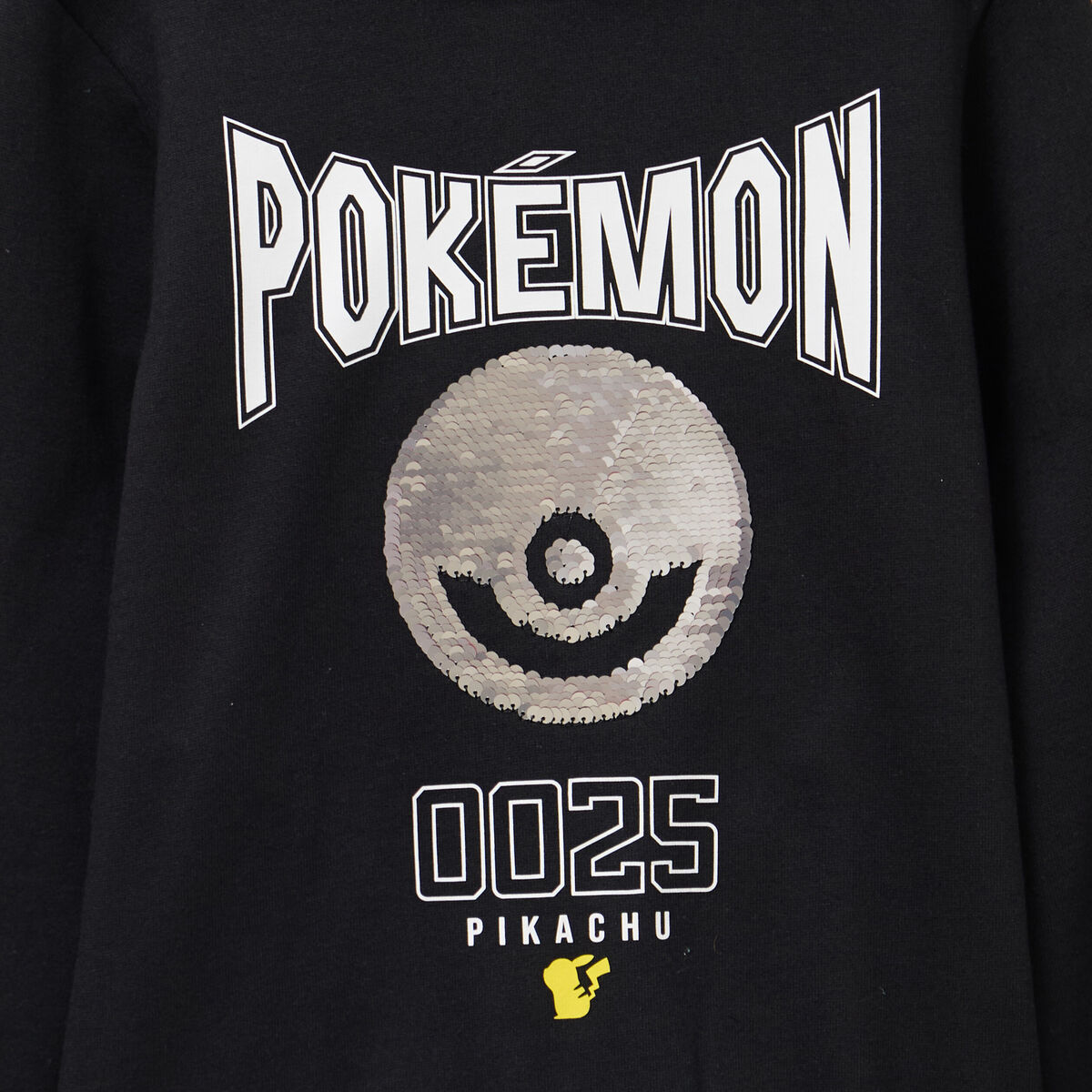 Sweat hoodie sequins r&eacute;versibles Pok&eacute;mon noir gar&ccedil;on