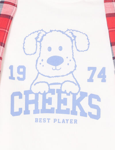 Ensemble chemise et t-shirt coton Creeks rouge foncé bébé garçon
