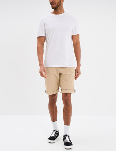 Short chino slim Creeks beige homme