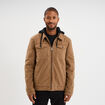 Veste doubl&eacute;e capuche amovible en coton marron clair homme