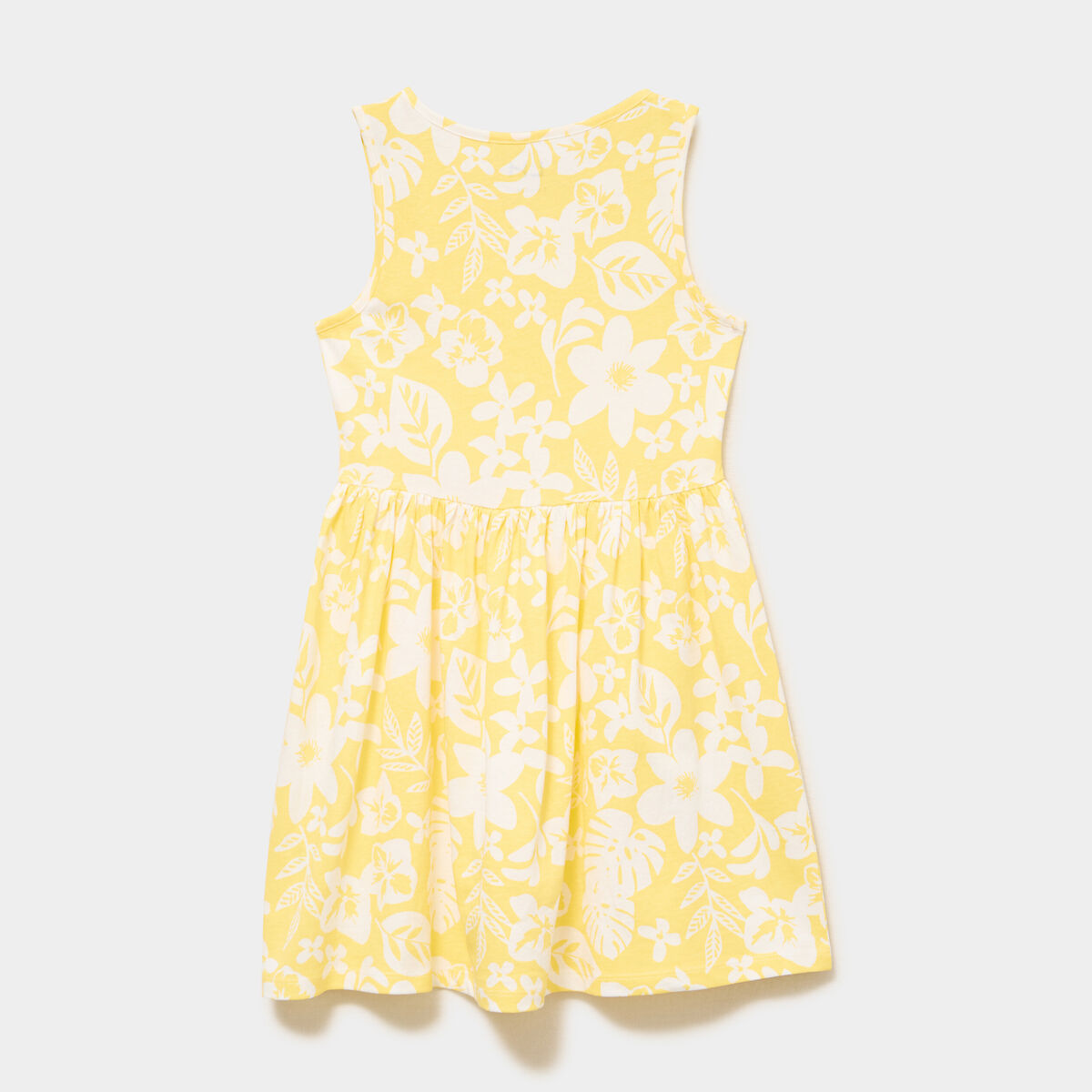 Robe patineuse sans manches coton jaune fille