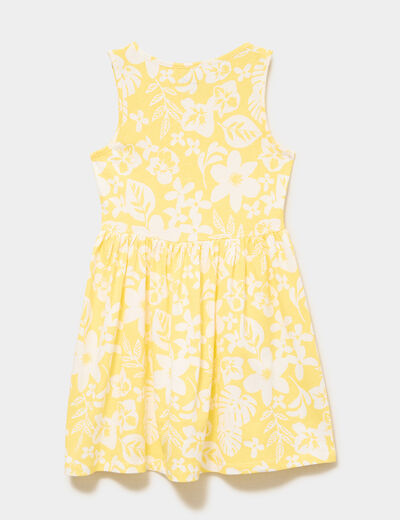 Robe patineuse sans manches coton jaune fille