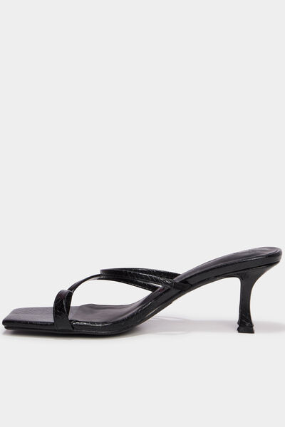 Mules &agrave; talons kitten heels noir femme