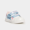 Tennis basses &agrave; scratchs Stitch blanc b&eacute;b&eacute; fille