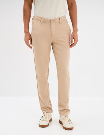 Pantalon chino slim beige homme