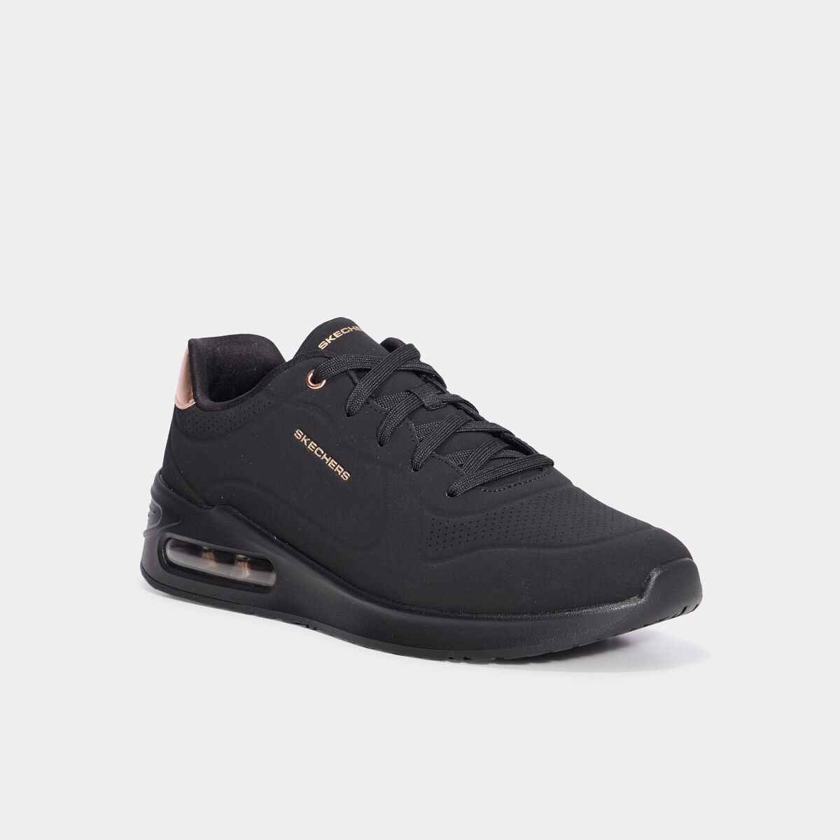 Baskets running &agrave; lacets Skechers noir femme