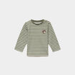 T-shirt manches longues coton vert kaki b&eacute;b&eacute; gar&ccedil;on