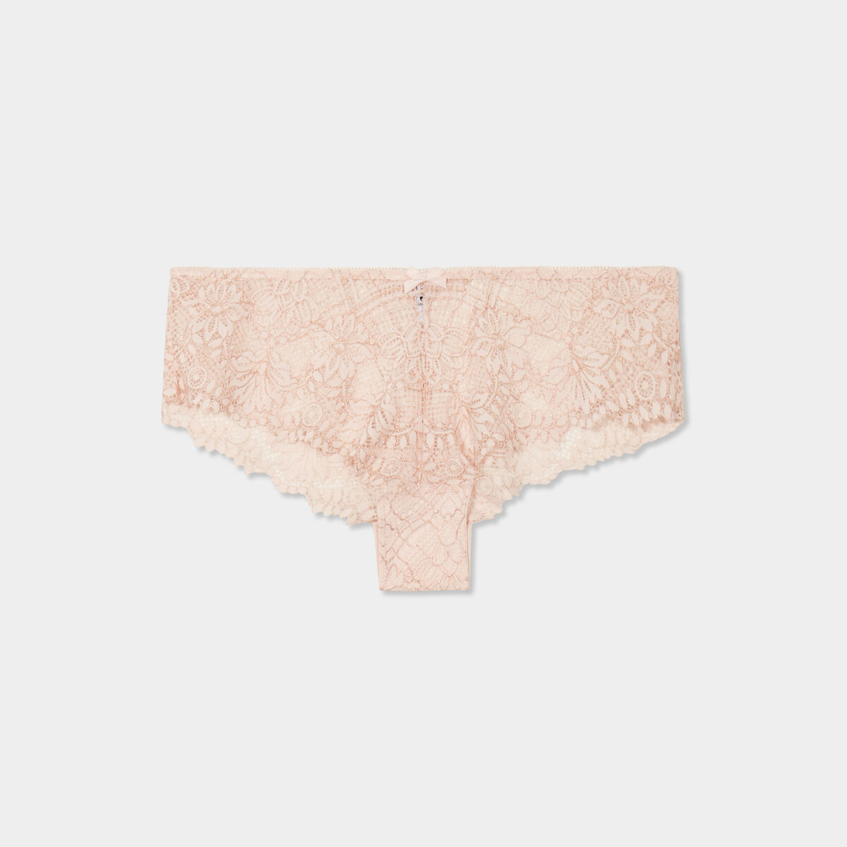 Shorty en dentelle rose clair femme