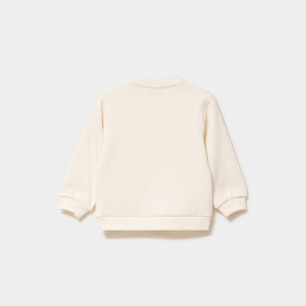 Sweat molletonn&eacute; manches longues ecru b&eacute;b&eacute; gar&ccedil;on