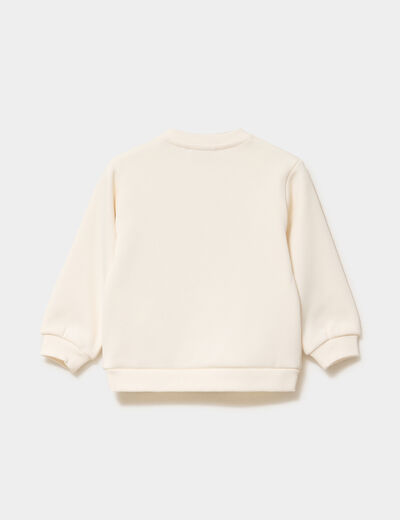 Sweat molletonn&eacute; manches longues ecru b&eacute;b&eacute; gar&ccedil;on
