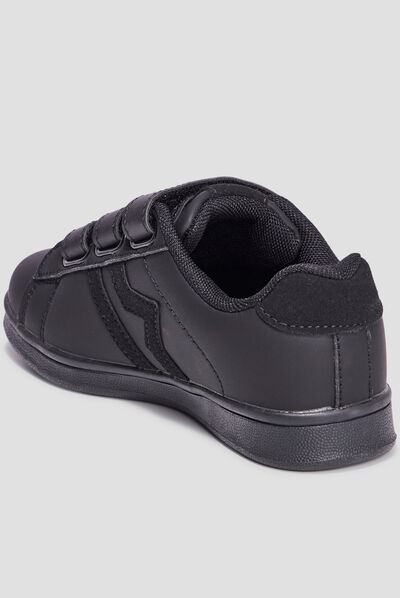 Tennis basses à scratchs Creeks Thisto noir garçon