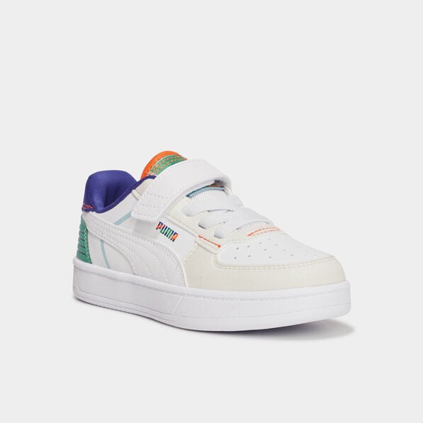 tennis basses a scratchs puma caven blanc garcon Tennis basses à scratchs Puma Caven blanc garçon