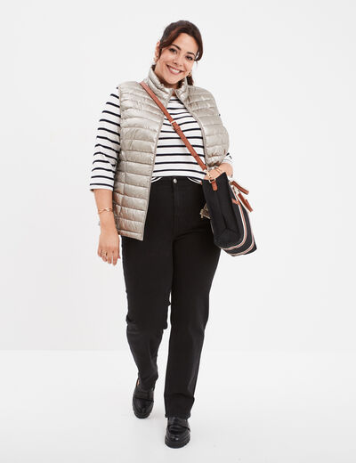 Doudoune déperlante sans manches jaune or femme grande taille