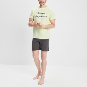 Ensemble pyjama 2 pièces vert anis homme