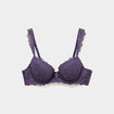 Soutien-gorge embo&icirc;tant padd&eacute; dentelle violet femme