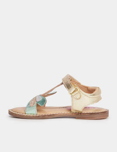 Sandales papillons en cuir Creeks multicolore fille