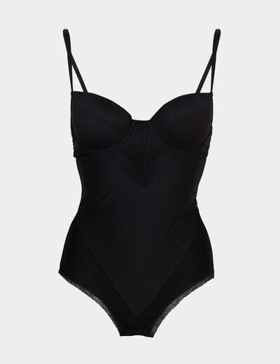 Body effet gainant bretelles fines noir femme