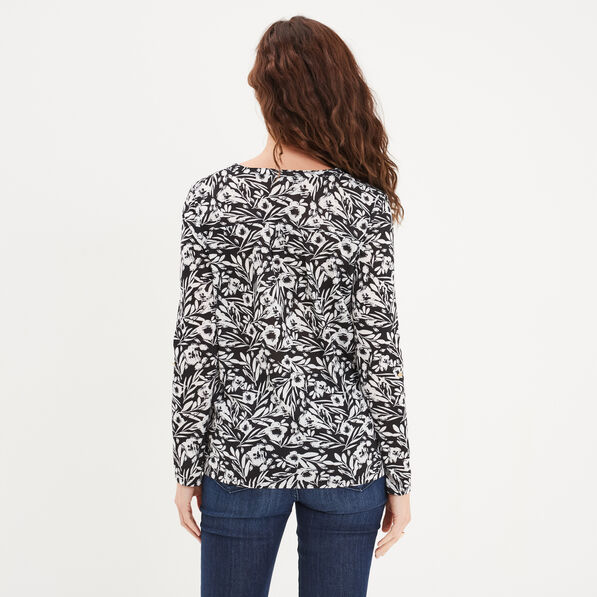 t shirt manches longues a revers noir femme T-shirt manches longues à revers noir femme