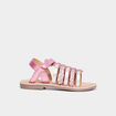Sandales brides tressées en cuir Creeks rose fille