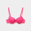 Soutien-gorge corbeille padd&eacute; dentelle rose fushia femme