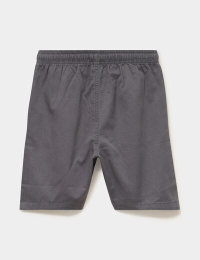 Bermuda short loose &eacute;lastiqu&eacute; coton gris fonc&eacute; gar&ccedil;on