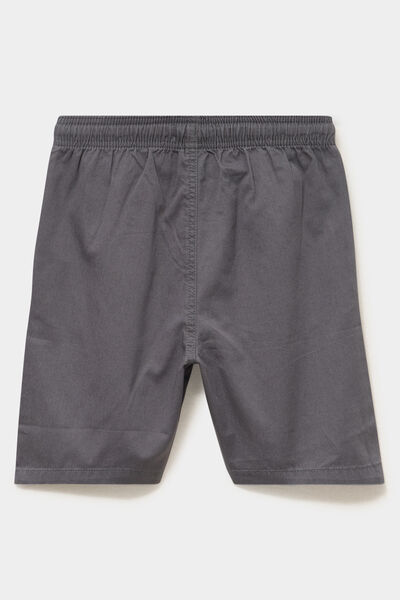 Bermuda short loose &eacute;lastiqu&eacute; coton gris fonc&eacute; gar&ccedil;on