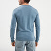 Pull jersey avec col en V gris homme