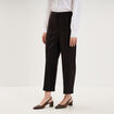Pantalon droit cropped taille haute noir femme