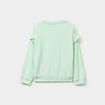 Sweat strass et volants manches longues vert clair fille