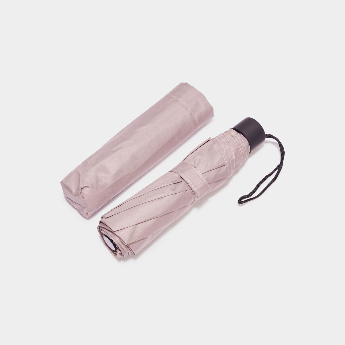 Parapluie compact pliable taupe mixte