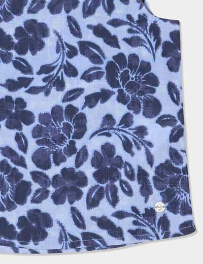 Blouse sans manches bleu fille