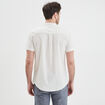 Chemise manches courtes lin m&eacute;lang&eacute; blanc homme