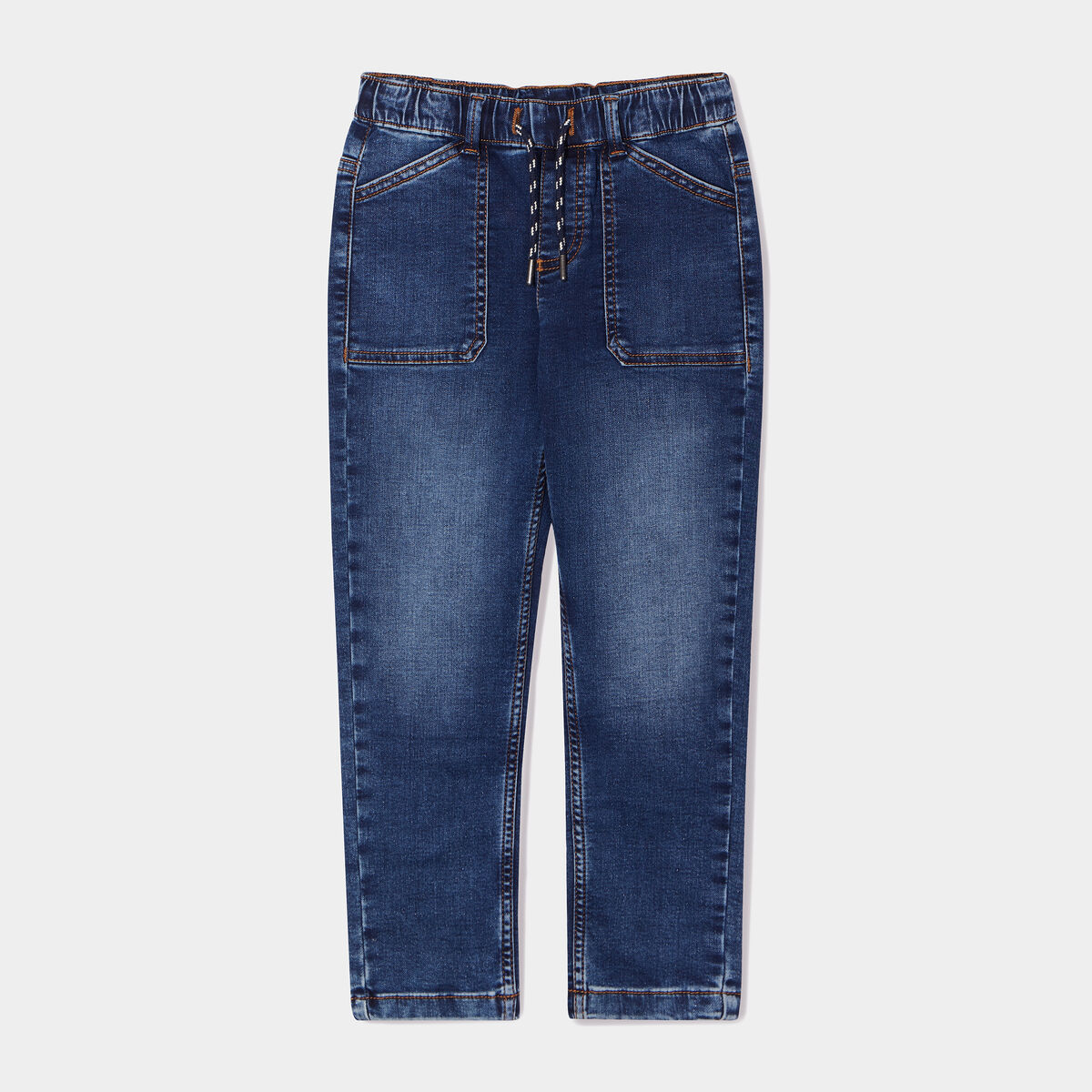 Jean stretch jogger taille élastiquée denim stone garçon