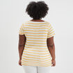 T-shirt col en V manches courtes jaune clair femme grande taille