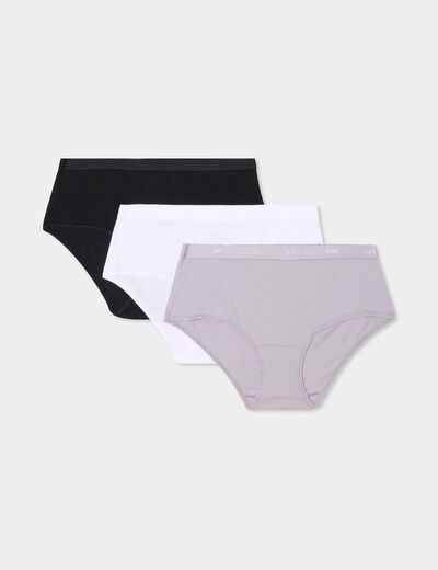 Lot 3 shortys coton gris femme