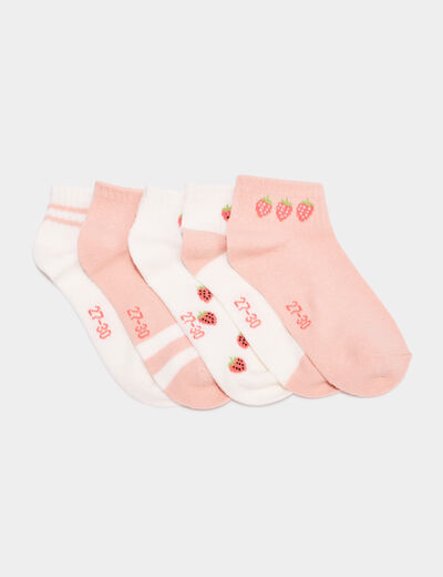 Lot 5 paires chaussettes rose fille