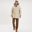 Parka &agrave; capuche fausse fourrure gris argent homme