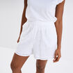 Short broderie anglaise élastiqué coton blanc femme
