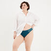 Culotte empiècements dentelle bleu canard femme grande taille