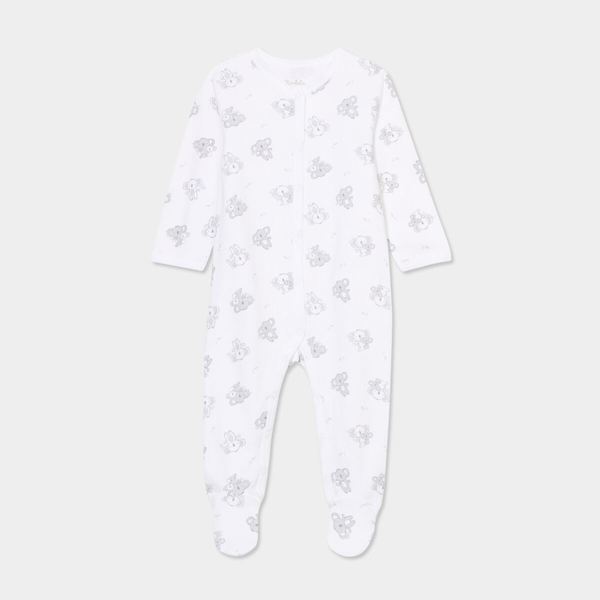 Dors-bien manches longues boutonné coton blanc bébé