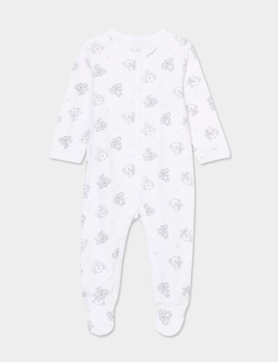 Dors-bien manches longues boutonné coton blanc bébé