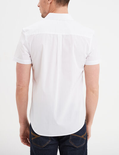 Chemise droite manches courtes blanc homme