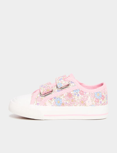 Tennis basses en toile à scratchs multicolore fille