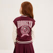 Gilet teddy boutonné coton majoritaire bordeaux fille