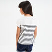 T-shirt manches courtes col rond coton ecru fille