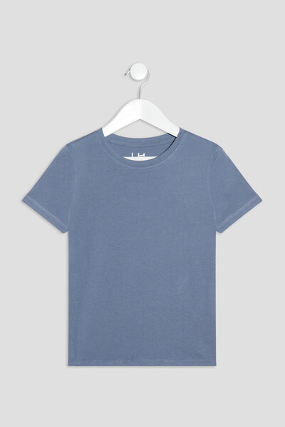 T-shirt manches courtes bleu gris garçon