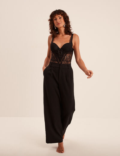 Body en dentelle noir femme