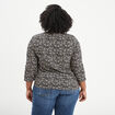 Blouse manches 3/4 retroussables noir femme grande taille